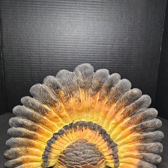 Large Resin Thanksgiving Colorful Turkey Centerpiece With 2 Candle Holders 2 LED - Picture 3 of 12